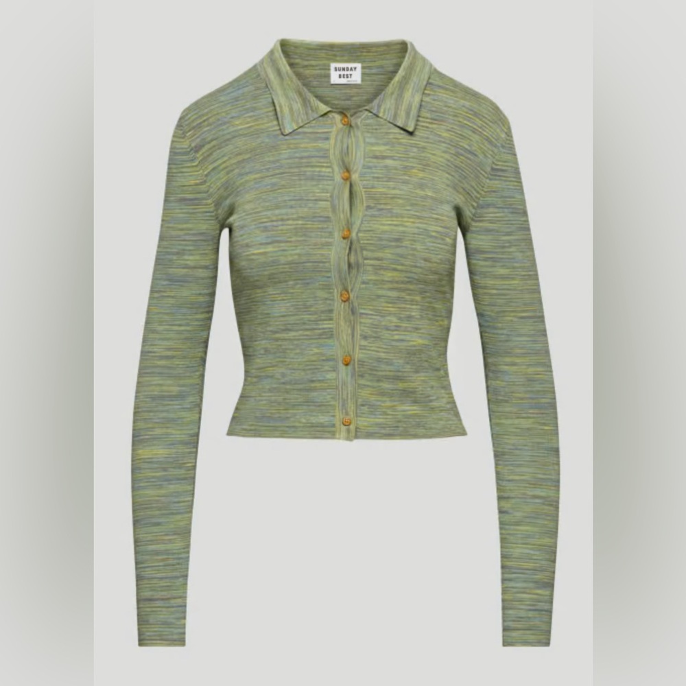 Sunday Best Cece Sweater in a green multi-print size M